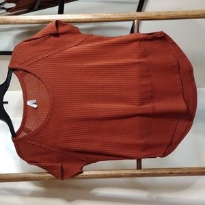 Mudd Oversized Size XS Waffle Knit Burnt Orange Top
